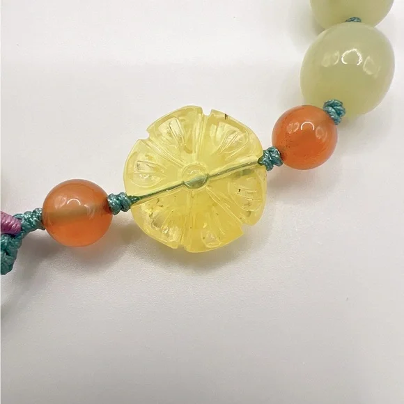 Hetian jade with amber bracelet